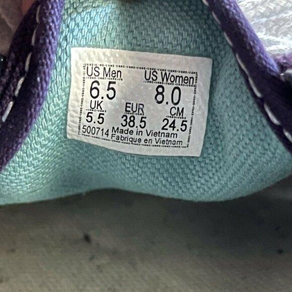 Vans Unisex Era Canvas Sneakers Size 8W/6.5M EU 38.5 Purple & Black - Picture 6 of 9